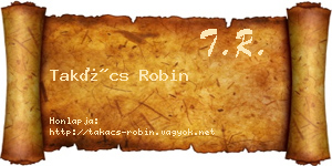 Takács Robin névjegykártya